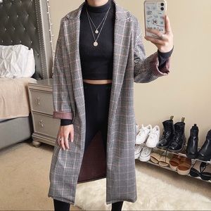 Long Plaid Coat